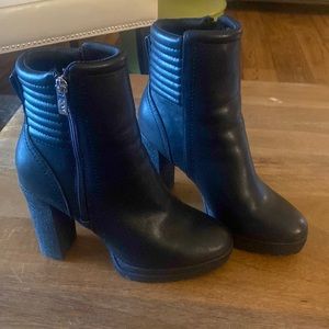DKNY Black Leather Bootie, Size 7
